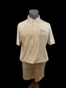 Golf Junkie Old Money Gold Stripped Polo