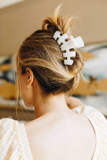 Teleties Classic Hair Clip | Large | Coconut White