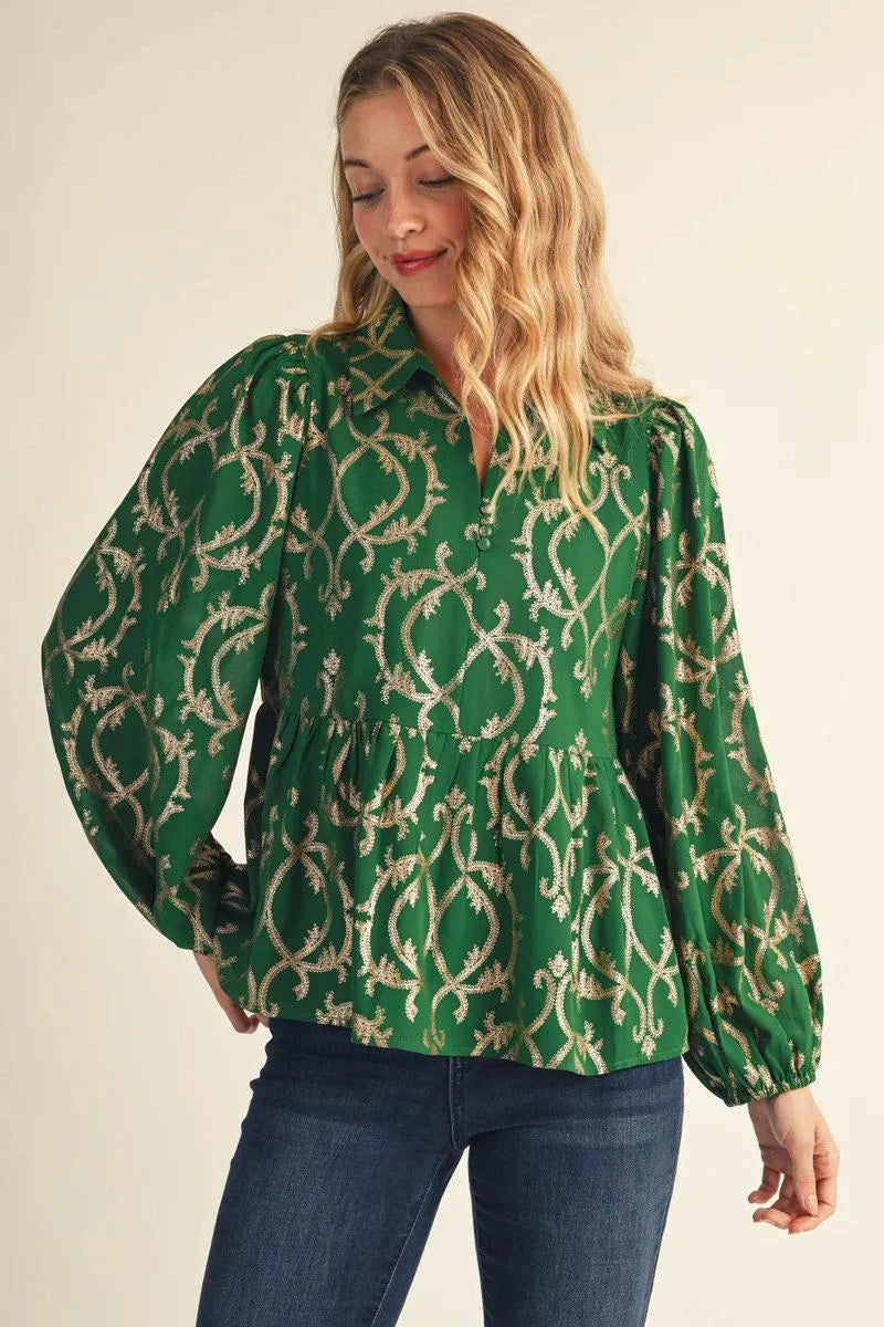 Evergreen Elegance Blouse