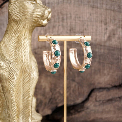 Jeweled Bubble Hoop Earrings – Colorful Acrylic Cabochons