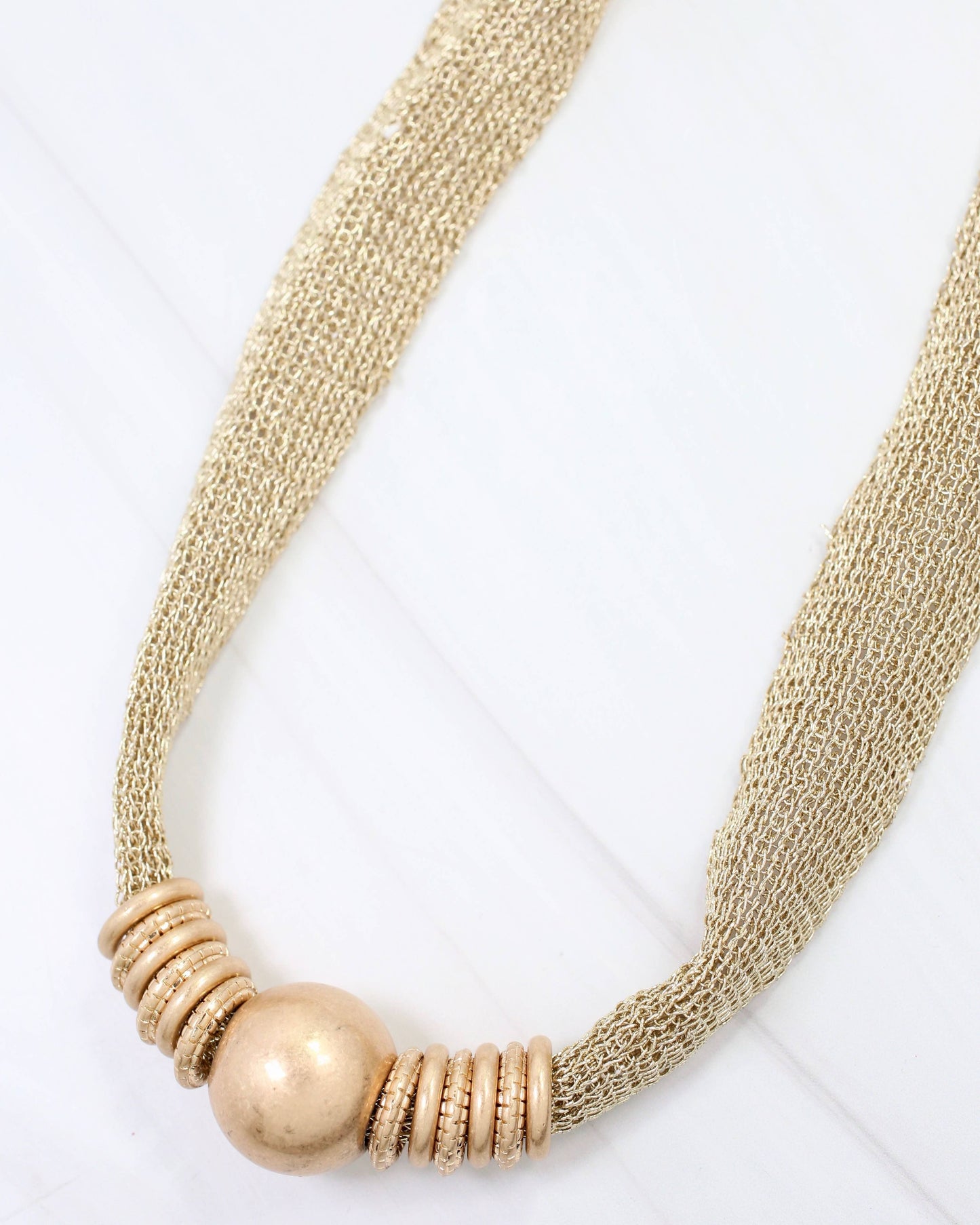 Ludington Statement Necklace Worn Gold: Default