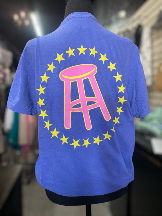 Barstool Sports Blue and Pink Stools and Stars Pocket Tee