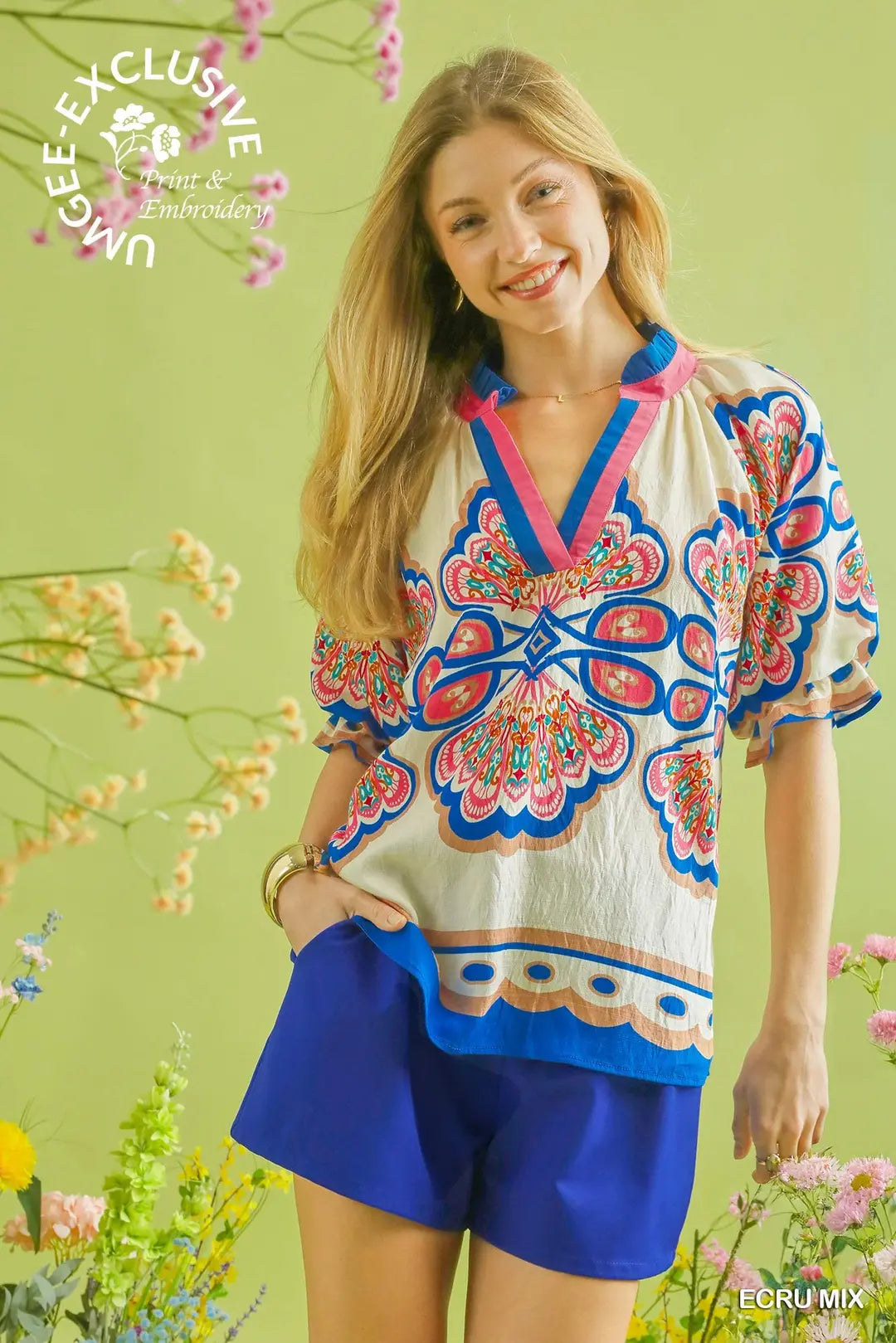 The Camellia Flutter Sleeve Blouse