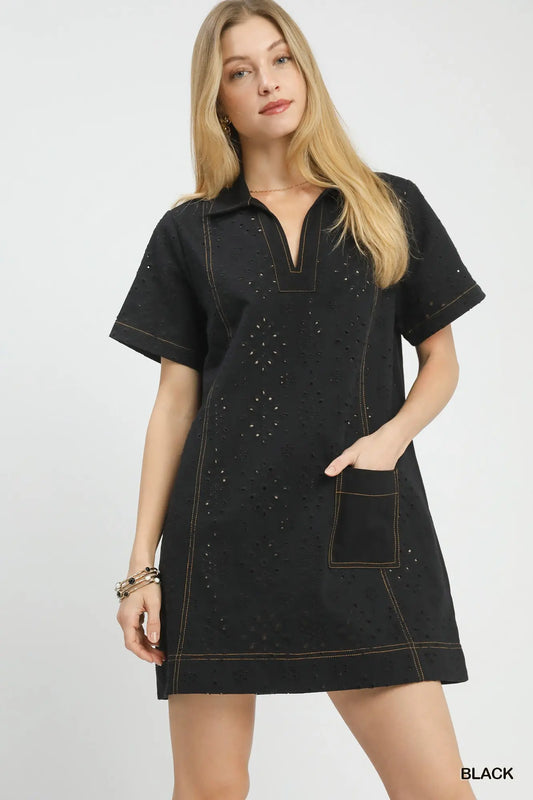 Charleston Eyelet Shift Dress