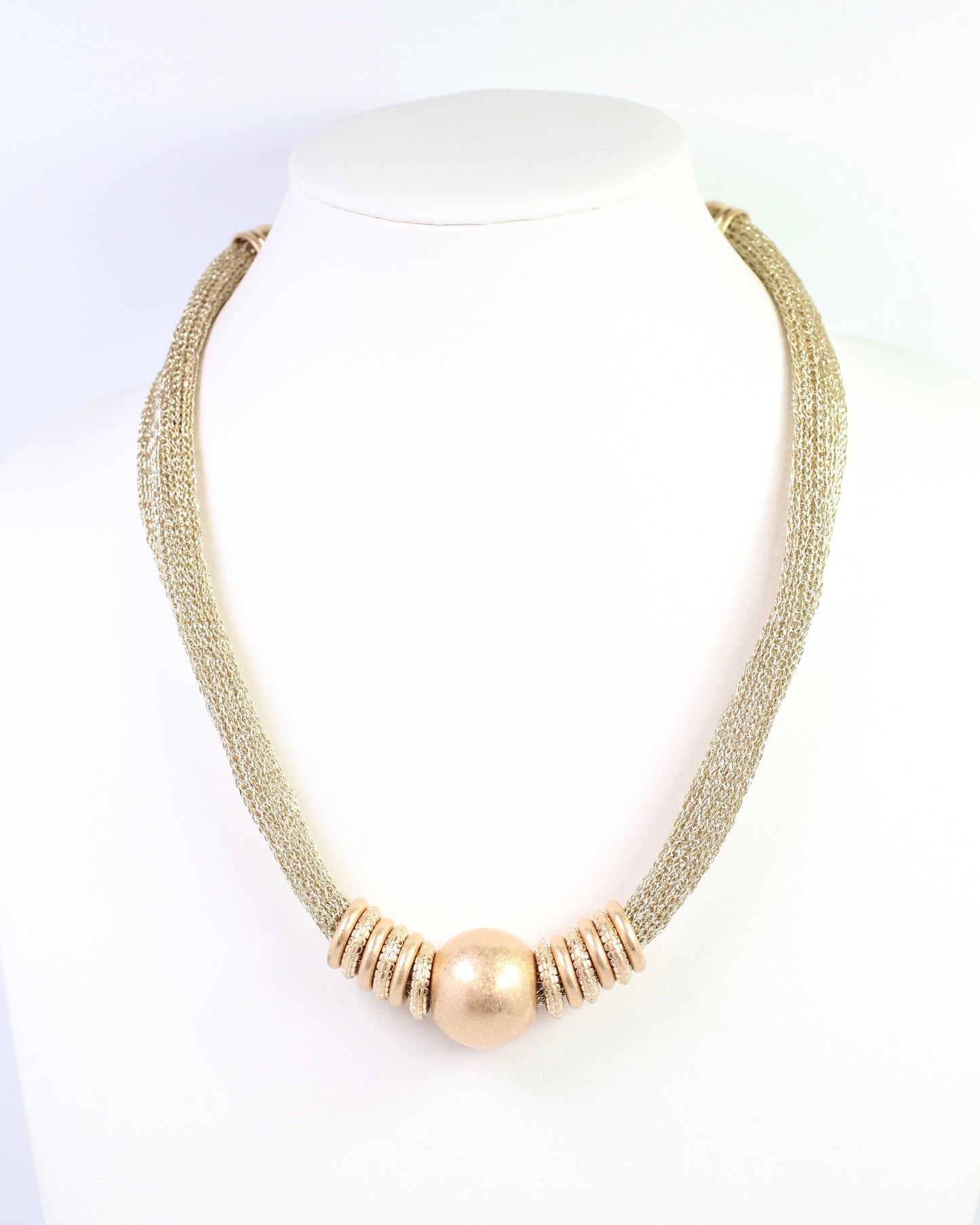 Ludington Statement Necklace Worn Gold: Default