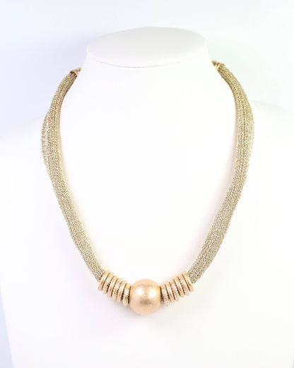 Ludington Statement Necklace Worn Gold: Default
