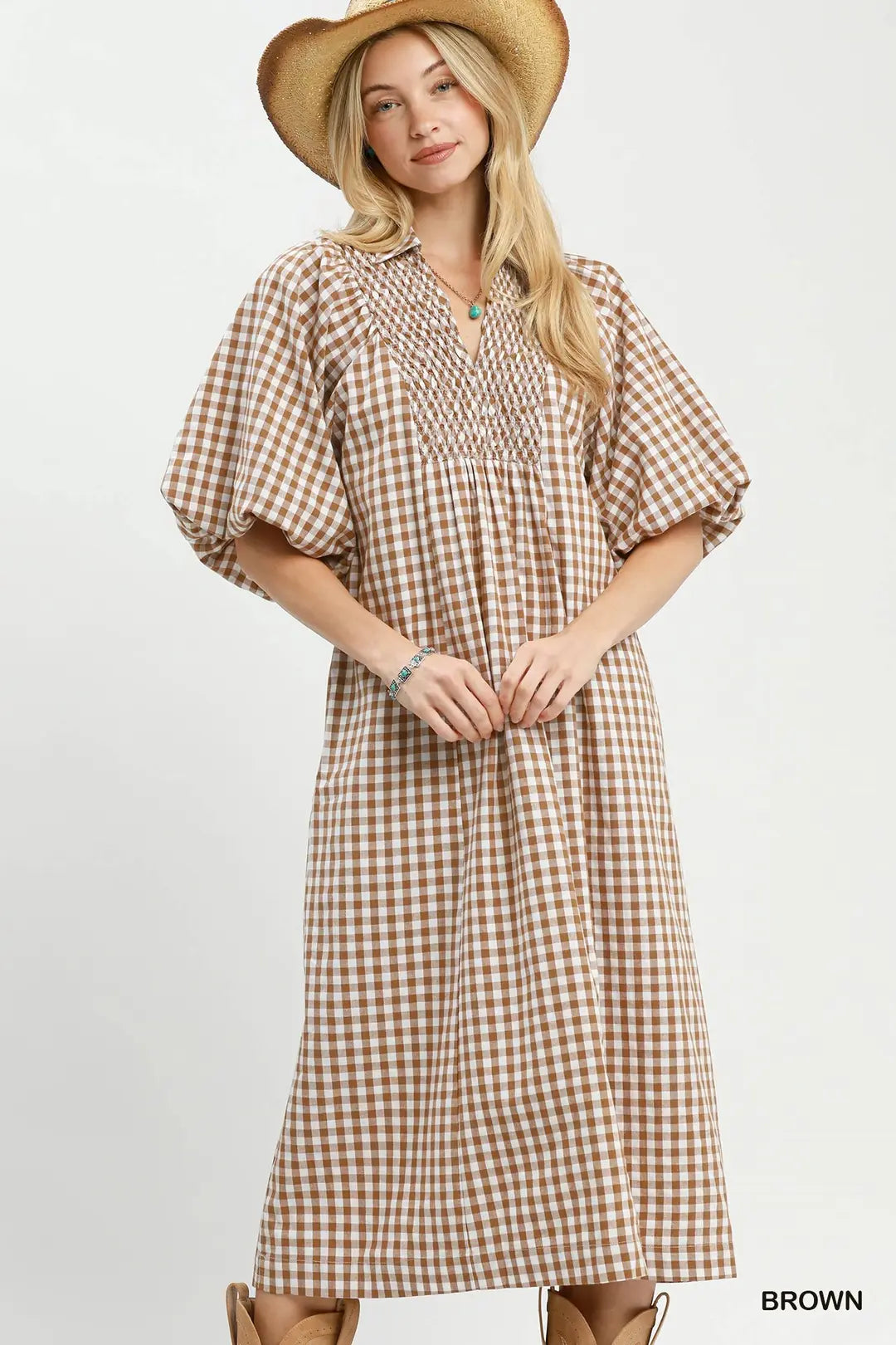 Cinnamon Check Dress