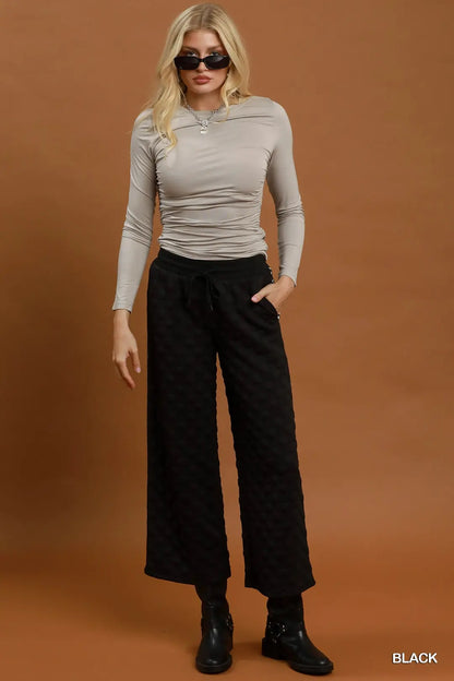 Jacquard Black Dotted Pants
