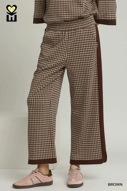 Gingham Print Straight Leg Pant 26.5"
