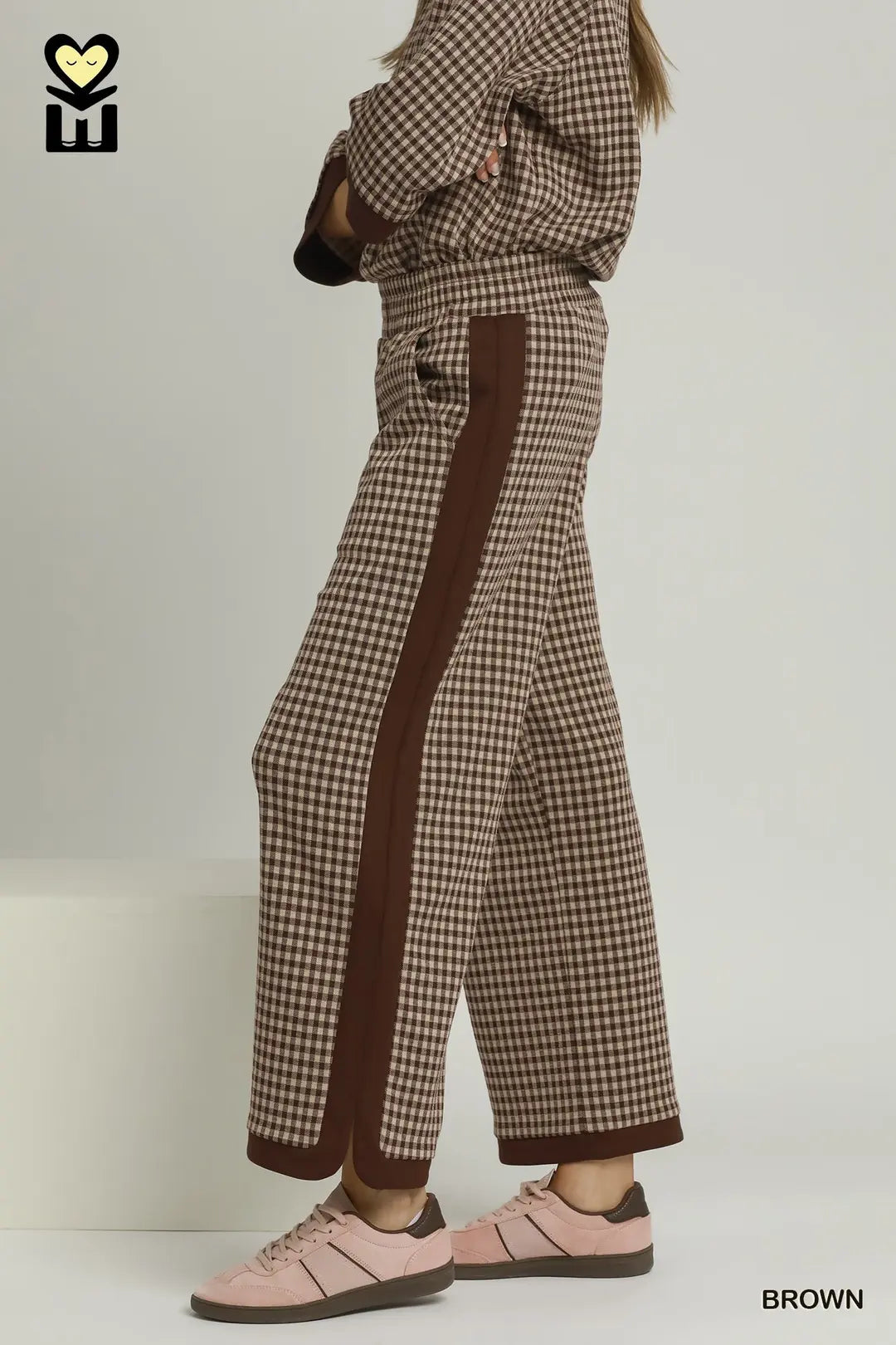 Gingham Print Straight Leg Pant 26.5"