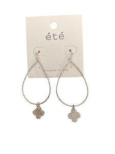 Silver Clover Dangle Earrings