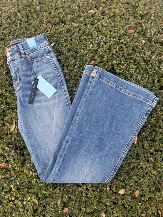 Judy Blue Petite High Waisted Flair Double Button