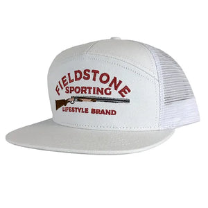 Fieldstone White 7 Panel Shotgun Logo Hat