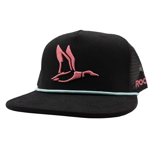 Roost Black w/ Pink Duck Canvas Rope Hat