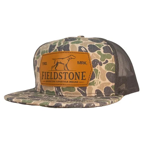 Fieldstone Backwoods Camo Leather Patch Hat