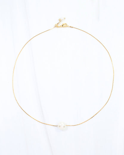 Nora Dainty Pearl Necklace WP Gold: Default