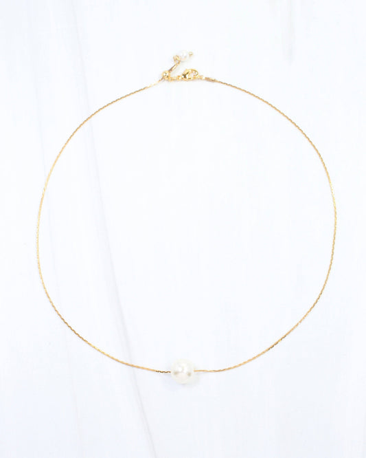 Nora Dainty Pearl Necklace WP Gold: Default