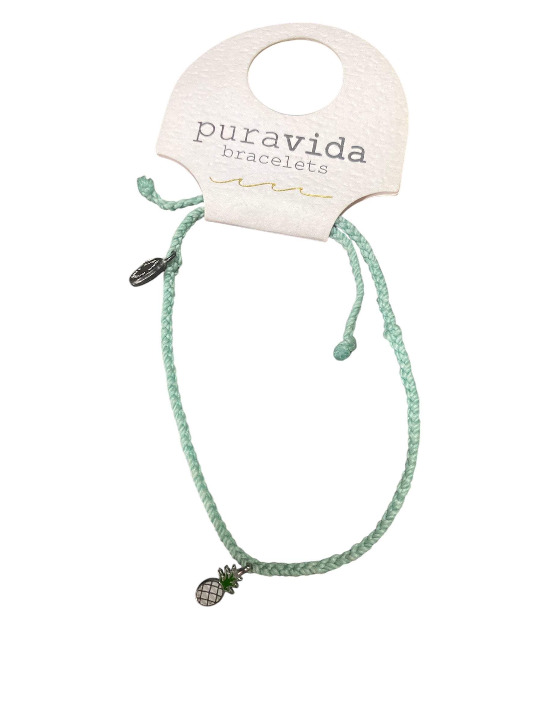 PuraVida Silver Enamel Pineapple Bitty Bracelet