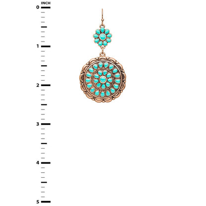 Turquoise Western Drop Earrings