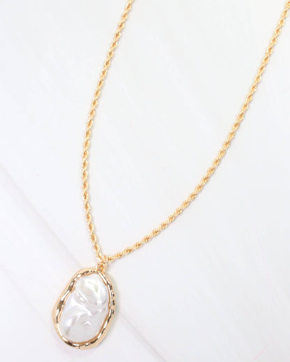 Mount Vernon Pearl Rope Chain Necklace Gold: Default