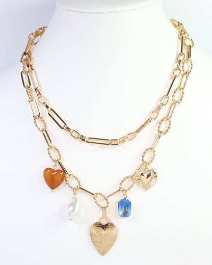 Annapolis Layered Charm Necklace Gold