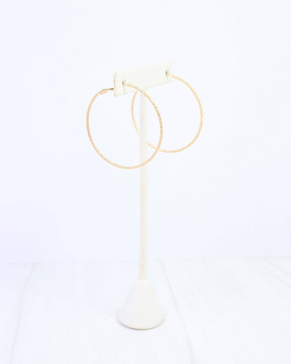 Litzy Textured Hoop Earring WR Gold: Default