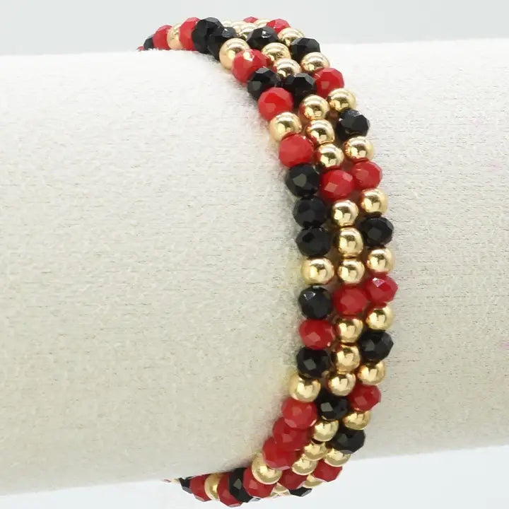 3 Piece Ccb Glass Bead Stretch Bracelet Set