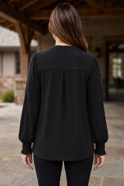 Smocked Sleeve Lizzy Blouse Top