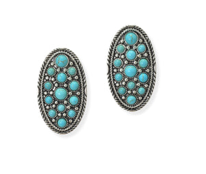 Western Stone Oval Earrings