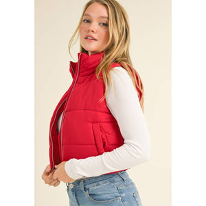 High Neck Zip Up Outerwear Vest