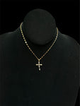 Haute Mess large cz cross on fancy gold chain