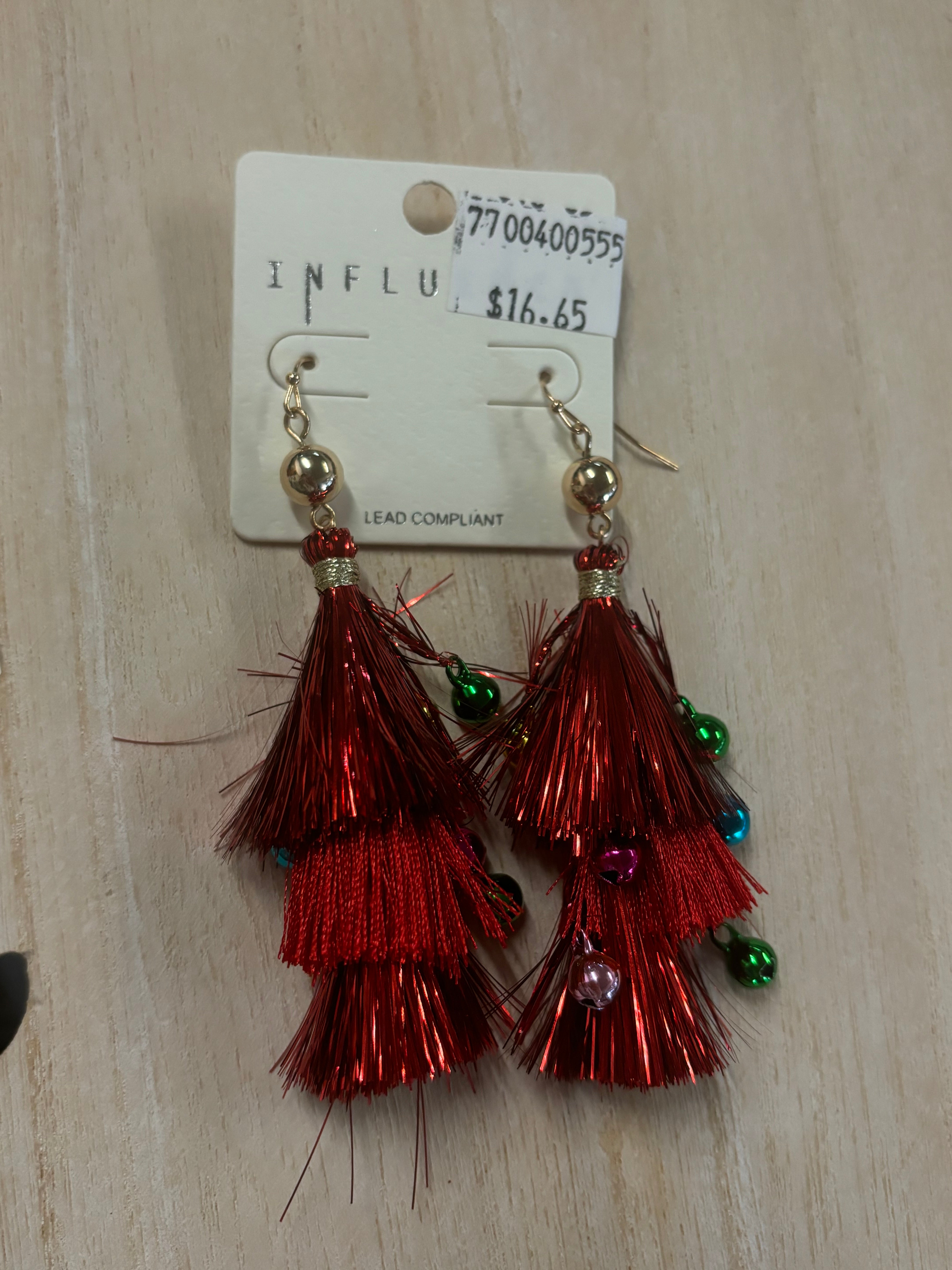 Tassel Christmas Tree Earrings