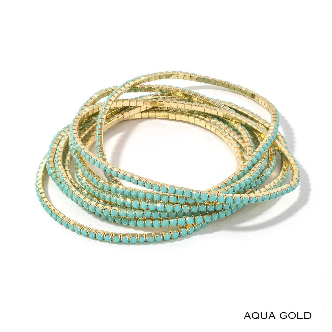 Erimish Aqua Gold Confetti Stack