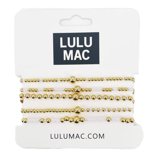 Lulu Mac Gold and White Bracelet Set