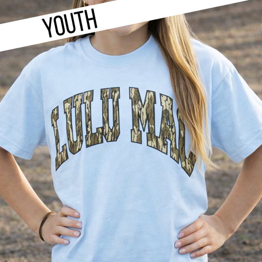 Lulu Mac Chambray Youth Comfort Colors Mossy Oak Tee