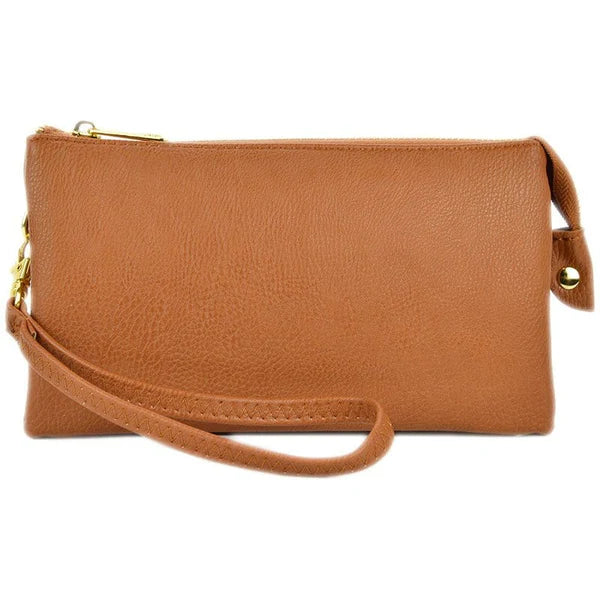 Camel Three Compartments Crossbody Bag