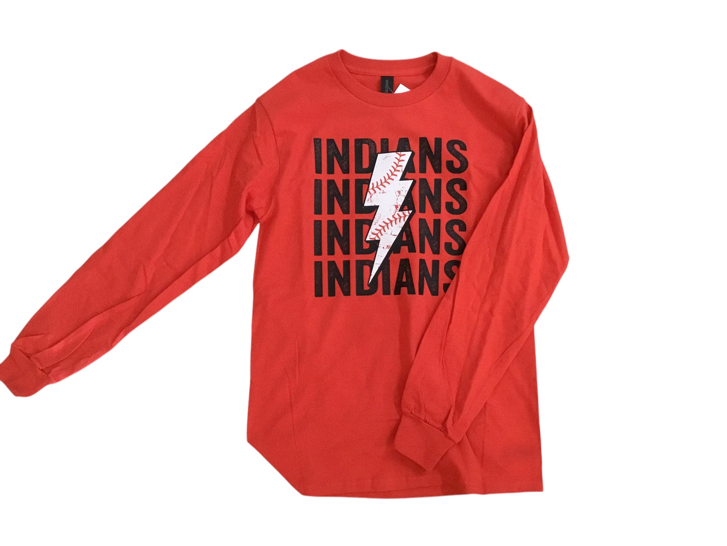 Simply You Indians Baseball Lightning Bolt Long Sleeve