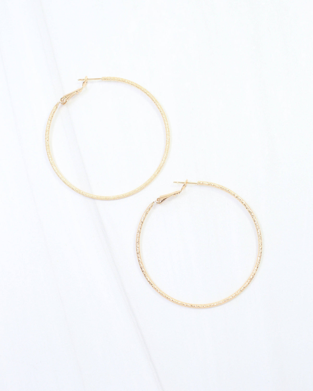 Litzy Textured Hoop Earring WR Gold: Default