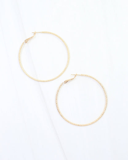 Litzy Textured Hoop Earring WR Gold: Default