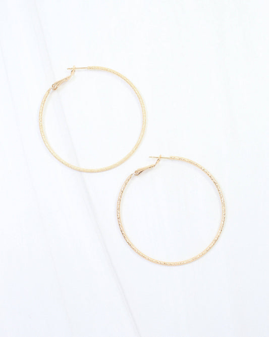 Litzy Textured Hoop Earring WR Gold: Default