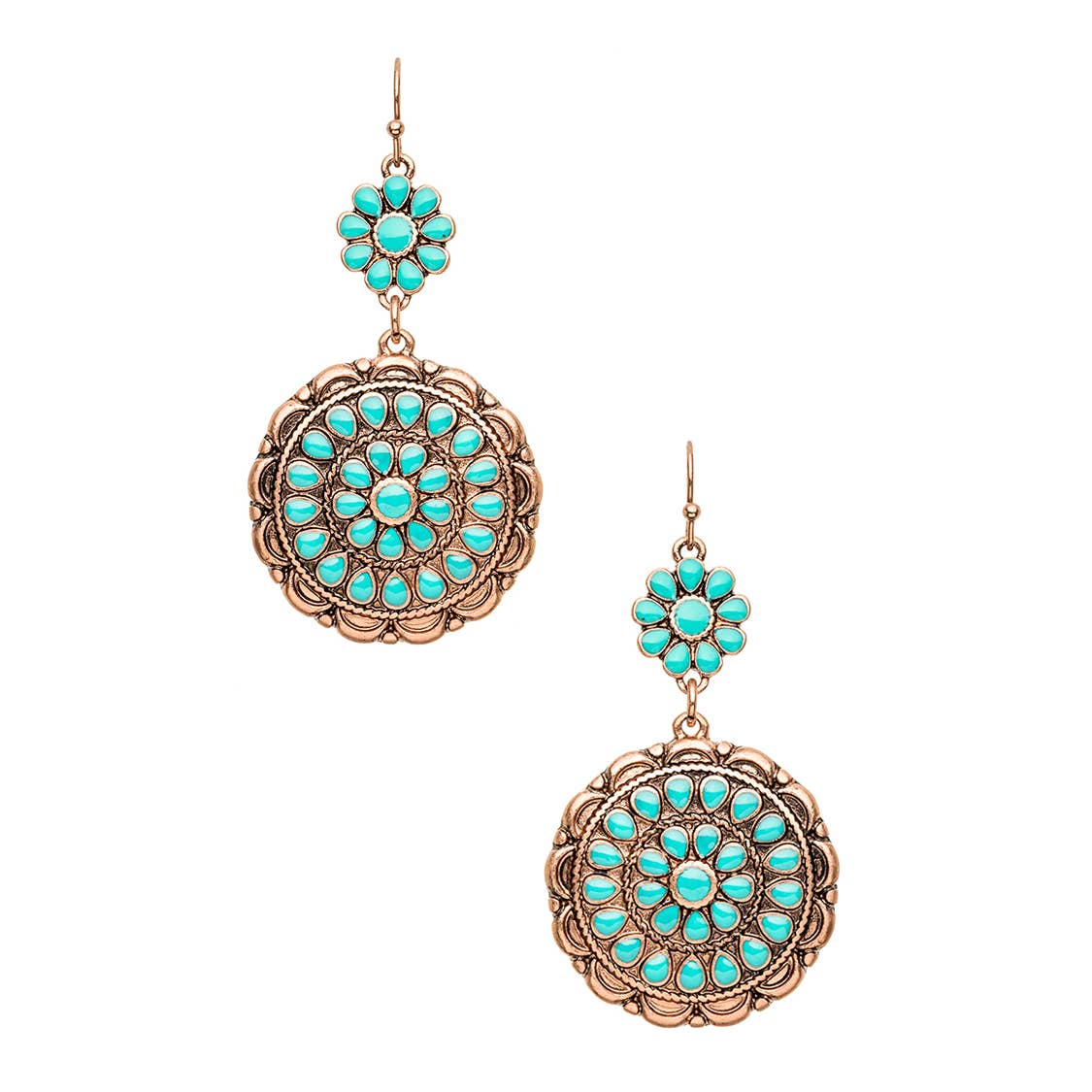 Turquoise Western Drop Earrings