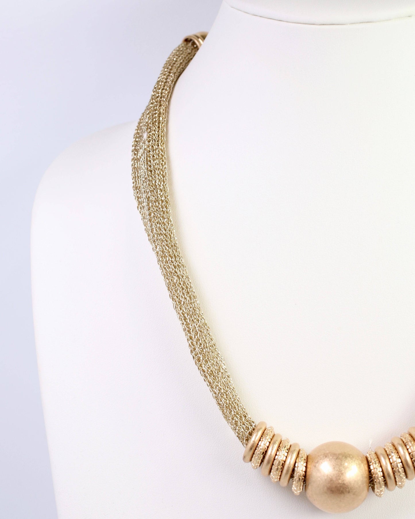 Ludington Statement Necklace Worn Gold: Default