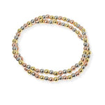 4mm Stainless Steel Ball Beaded Stretch Bracelet Set