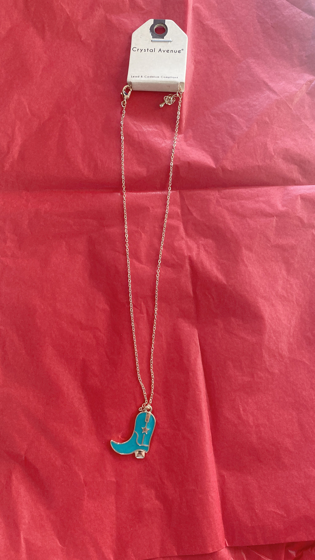 Turquoise Cowgirl Boot Necklace