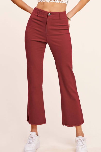 Soft Washed Stretchy High Waisted Flare Pants