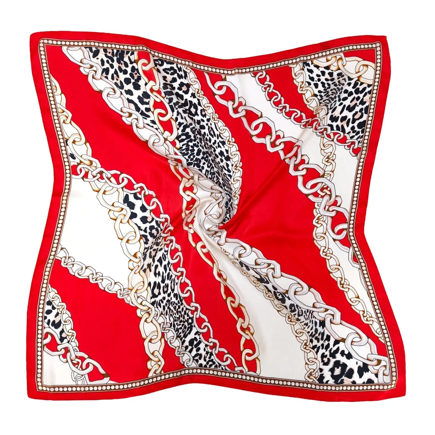 Chain print square scarf