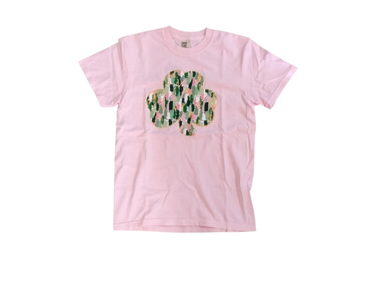 Simply You Pink Painted Shamrock Tee