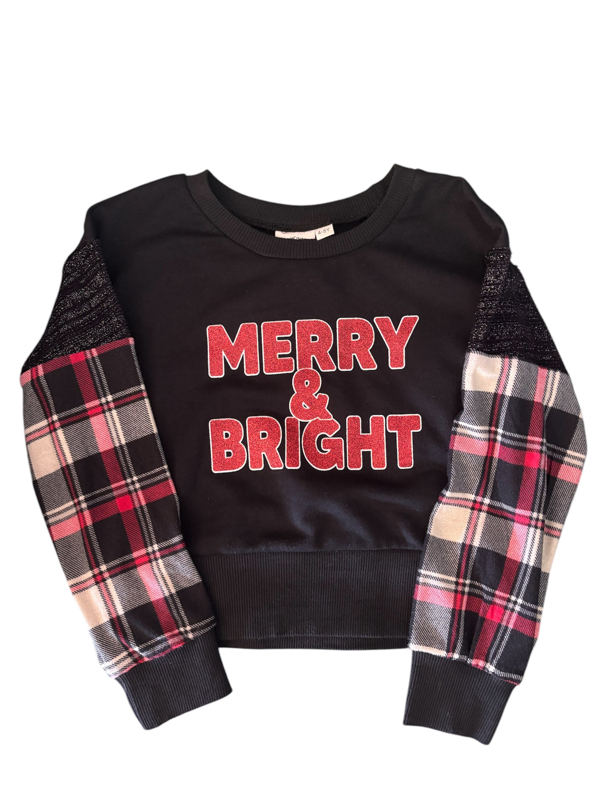 Youth Merry and Bright Sparkle Long Sleeve Top