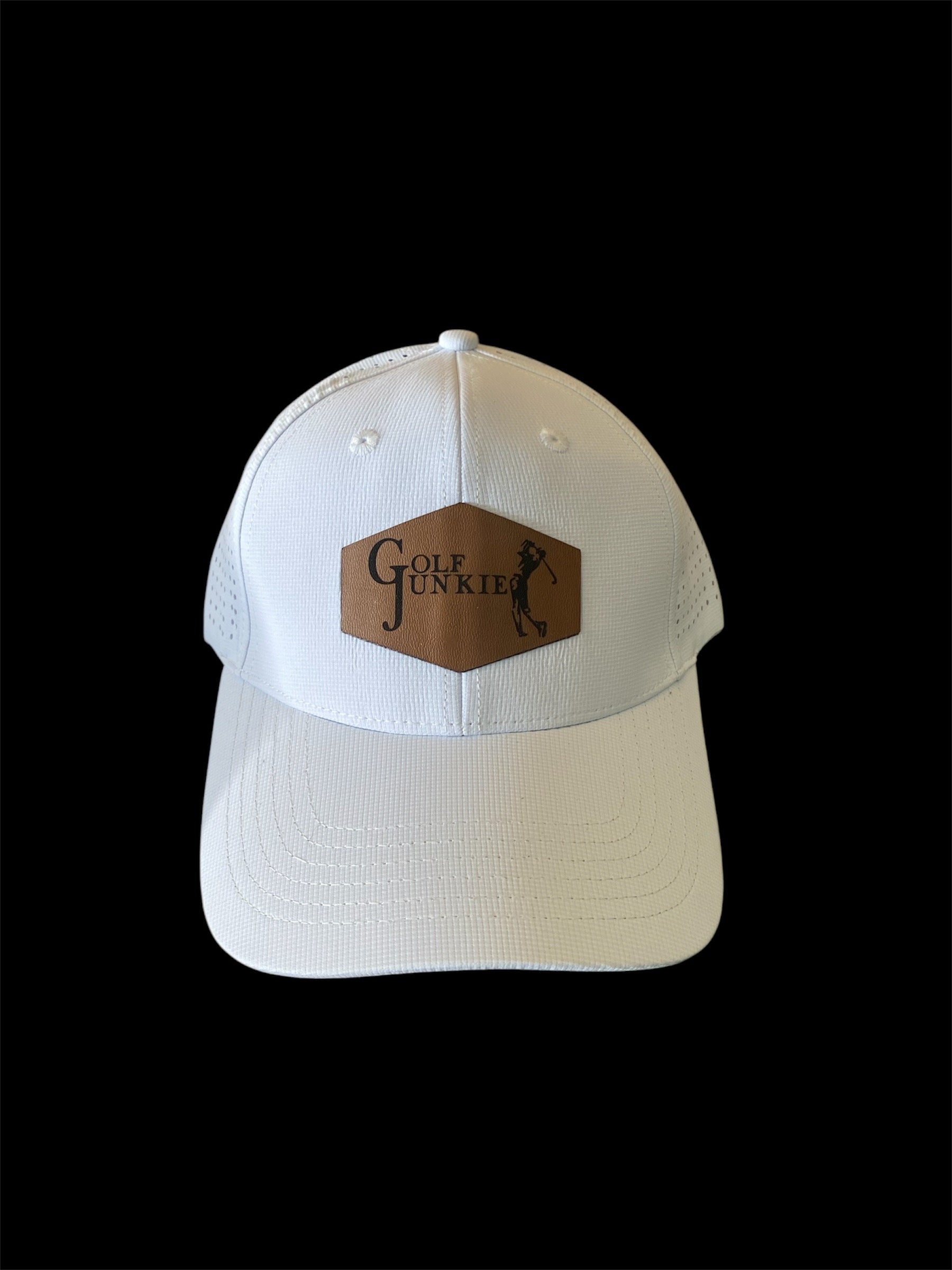 Golf Junkie Leather Logo Golf Hat