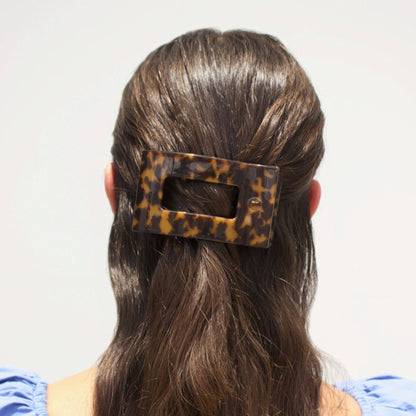 Flat Rectangle Hair Clip | Medium | Tortoise